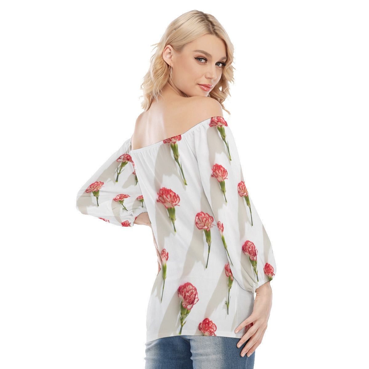 Floral Women's Flat Shoulder Blouse