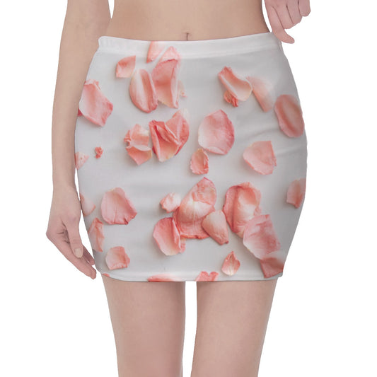 Rose Petal Print Hip Skirt