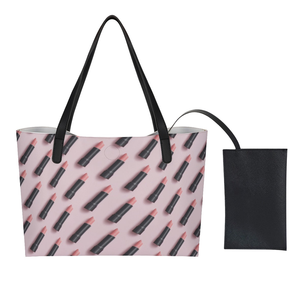 Shopping Tote Bag With Black Mini Purse