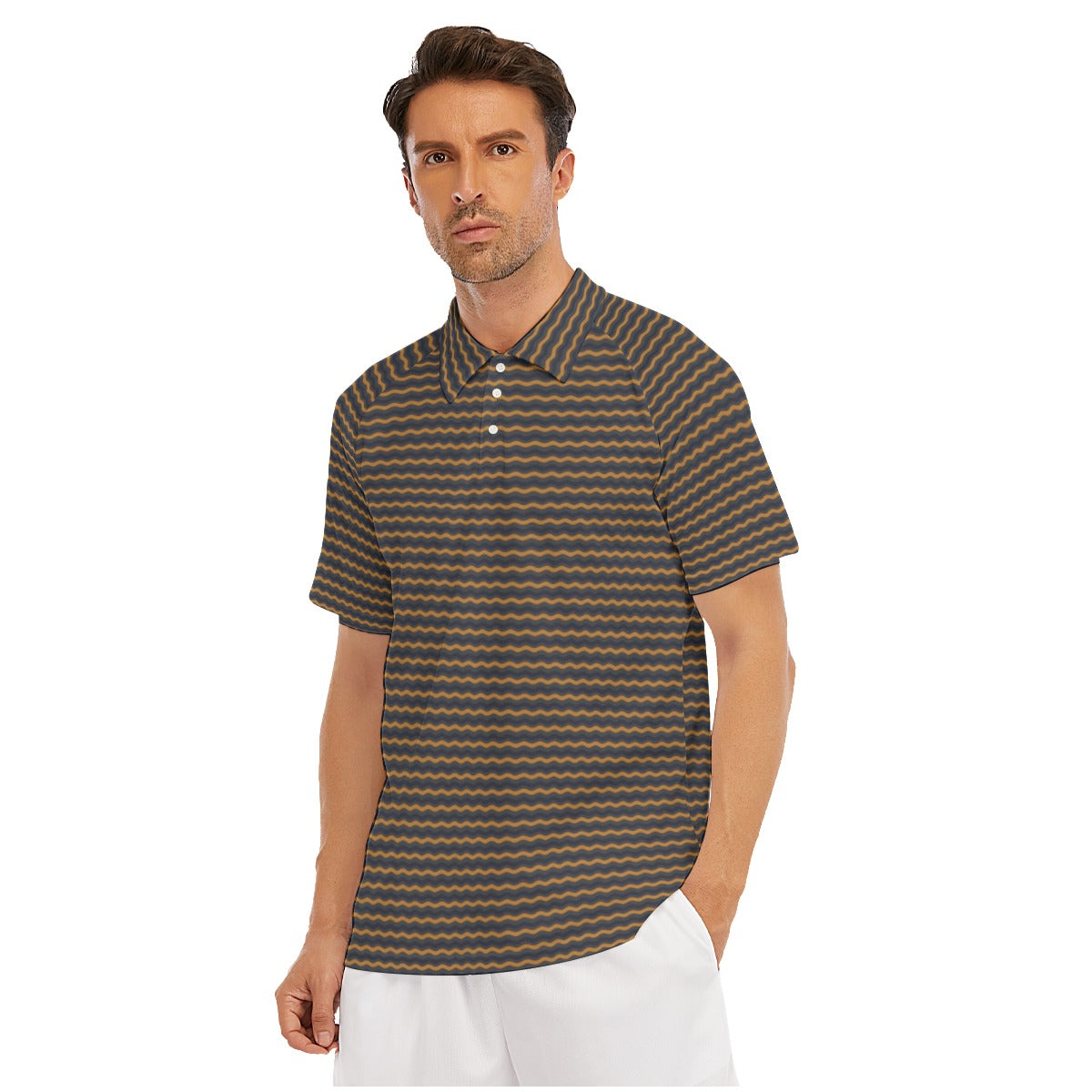 Men's Short Sleeve Polo Shirt With Button Closure