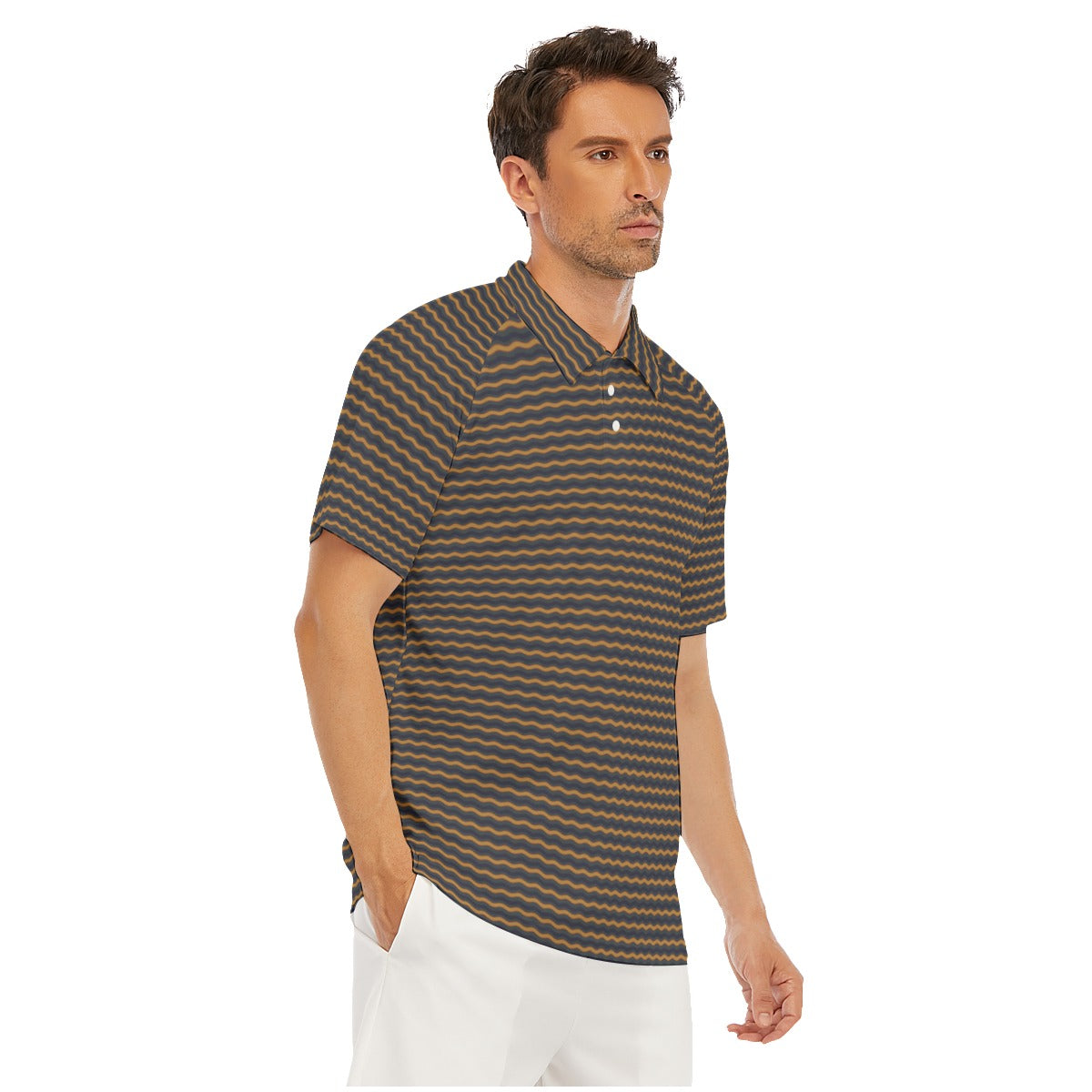 Men's Short Sleeve Polo Shirt With Button Closure