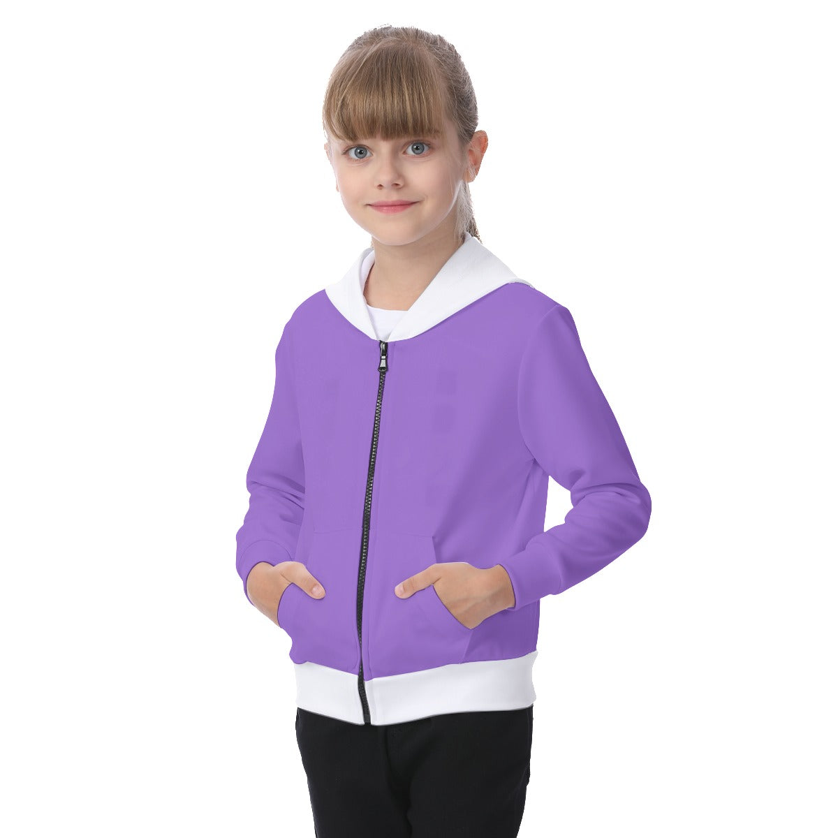 Kid's Zip-up Hoodie With Patch Pocket