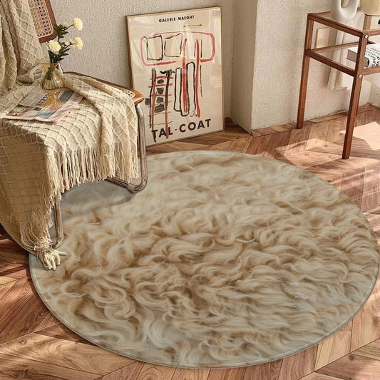 Fur Print Foldable Round Mat