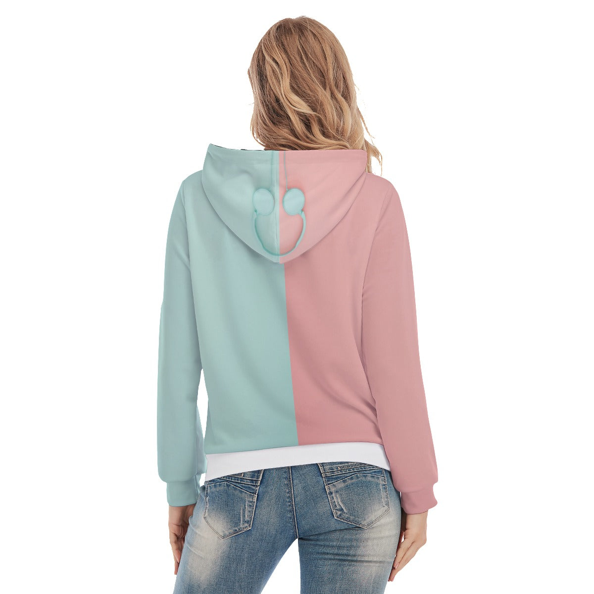 Headphones Print Women's Pullover Hoodie With Drawstring