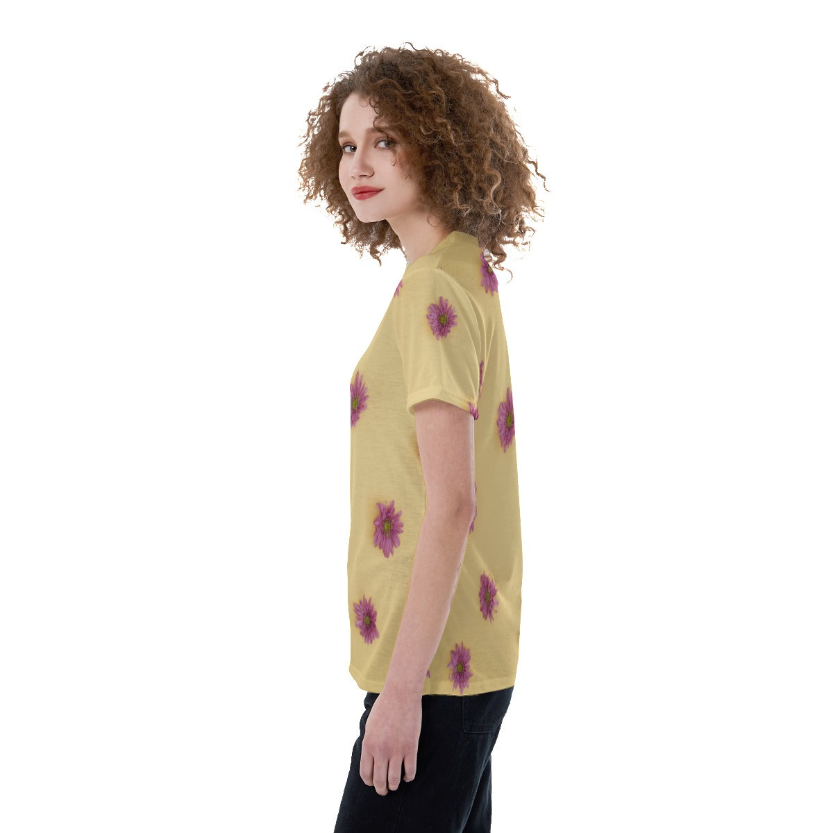 Floral V-neck Women's T-shirt