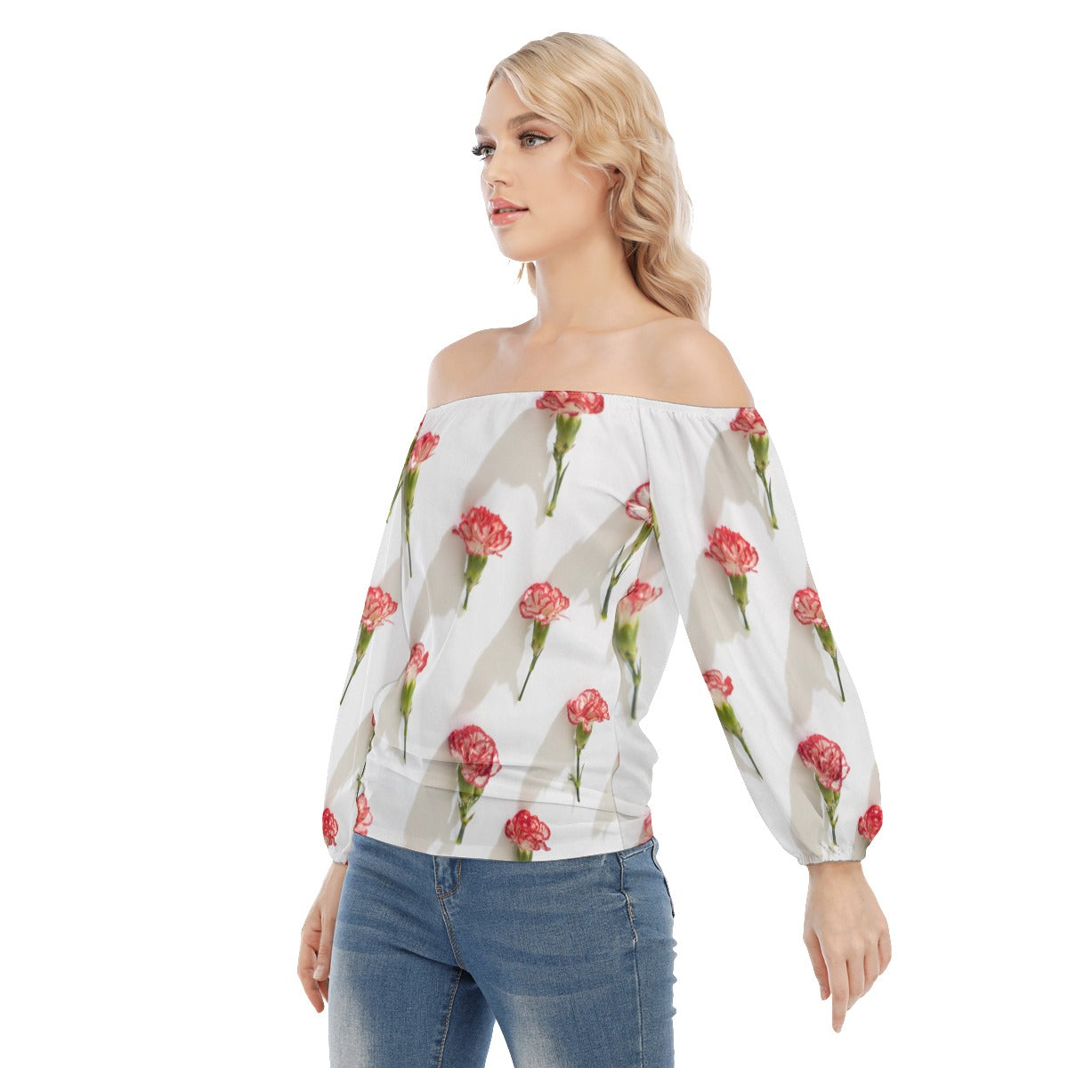 Floral Women's Flat Shoulder Blouse