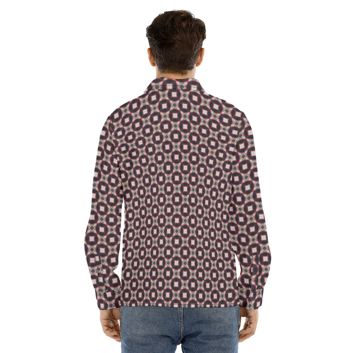 Men's Lapel Collar Shirt With Concealed Placket