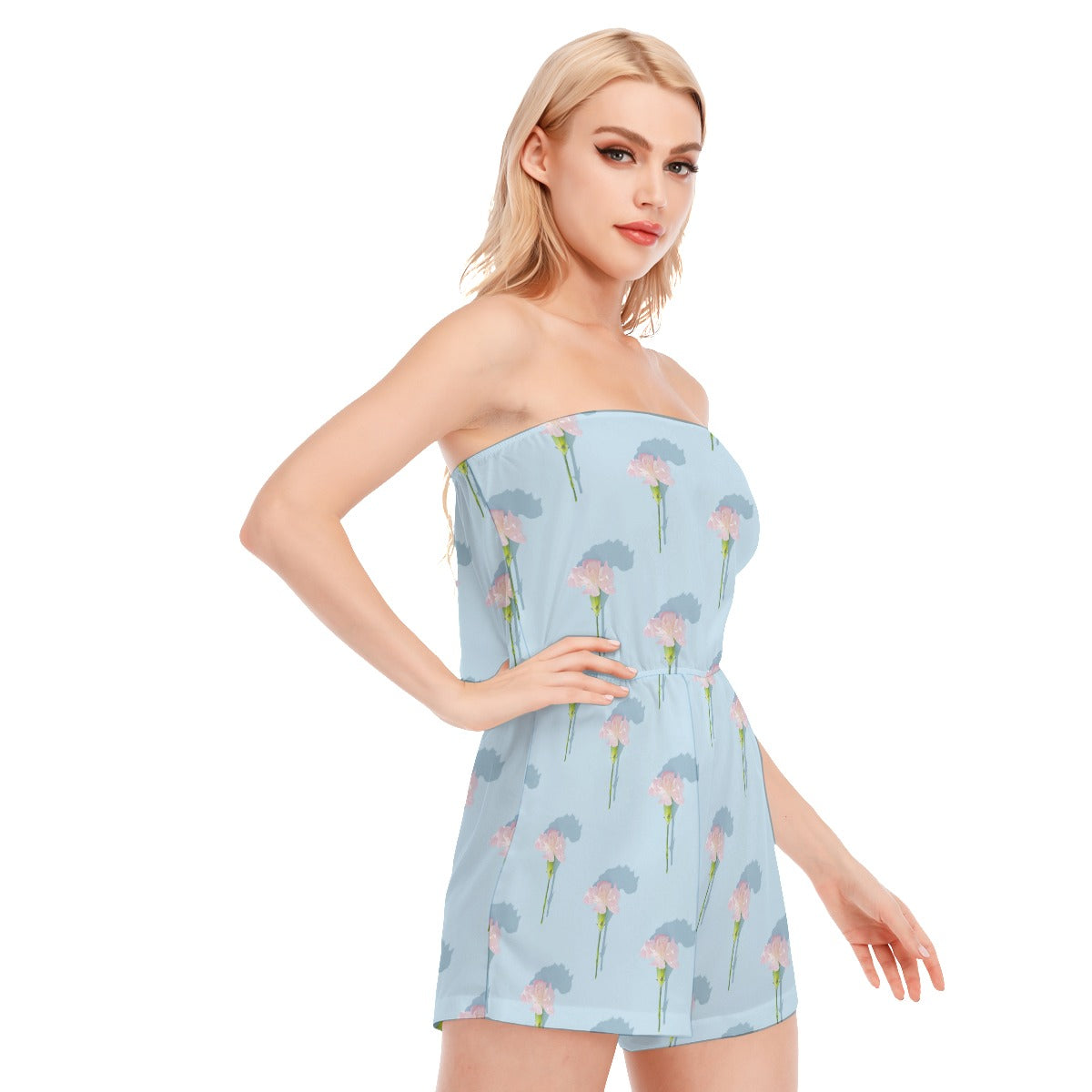Floral Women's Tube Top Jumpsuit