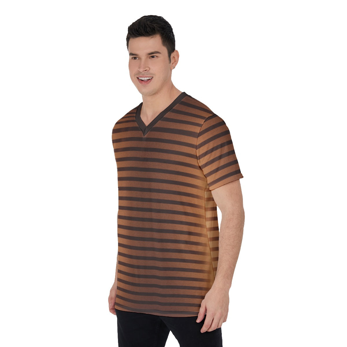 Striped V-Neck T-Shirt
