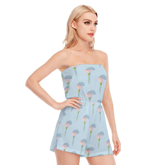 Floral Women's Tube Top Jumpsuit