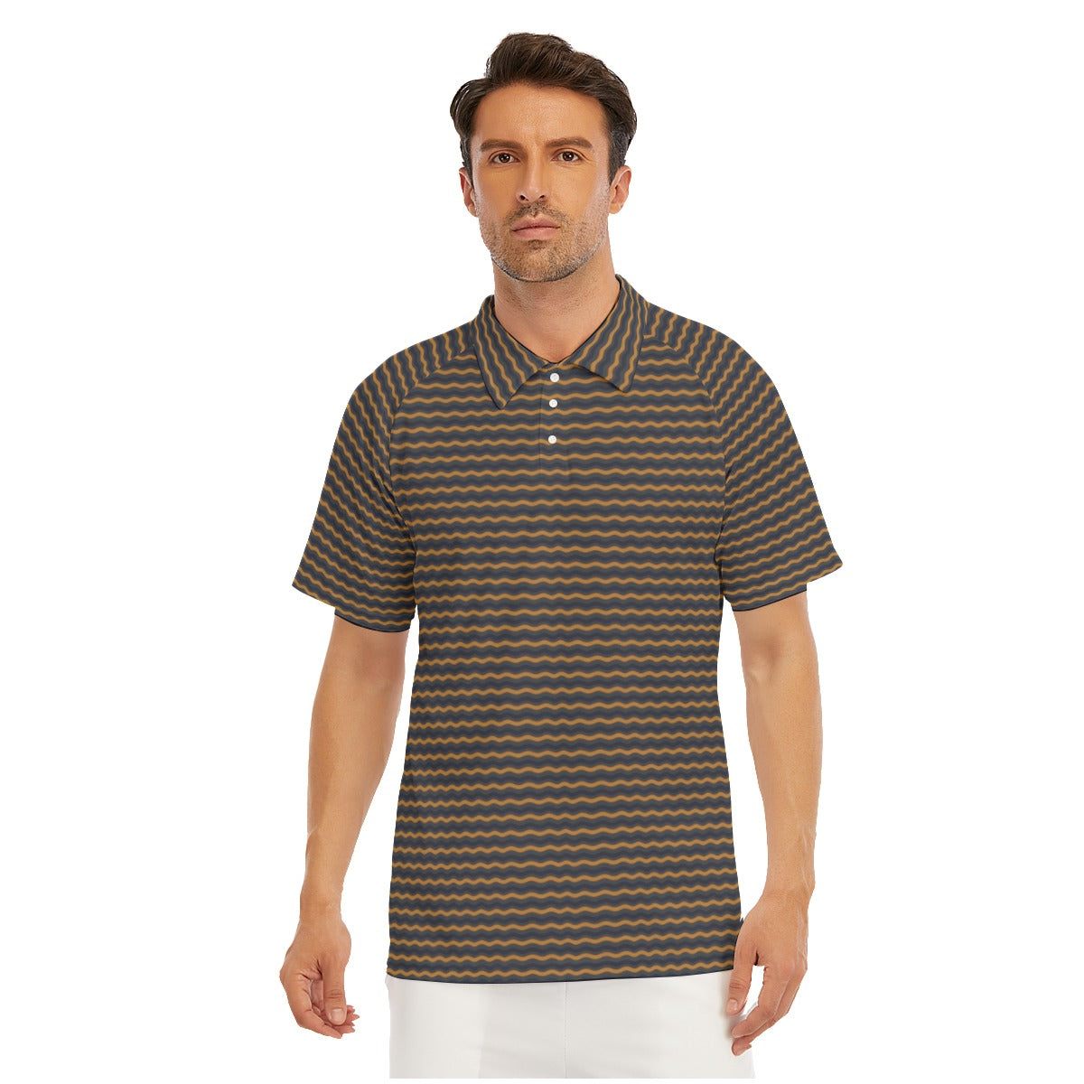 Men's Short Sleeve Polo Shirt With Button Closure