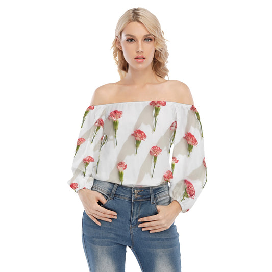 Floral Women's Flat Shoulder Blouse