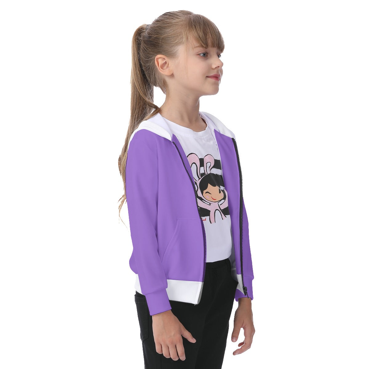 Kid's Zip-up Hoodie With Patch Pocket