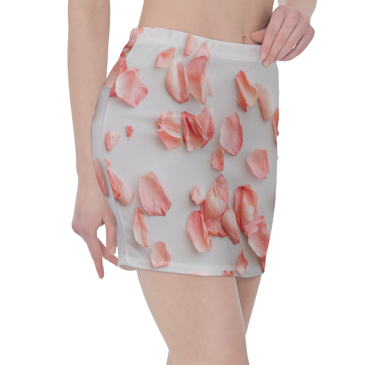 Rose Petal Print Hip Skirt
