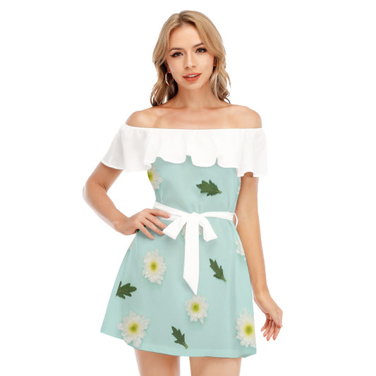 Floral Women's Off-shoulder Dress With Ruffle