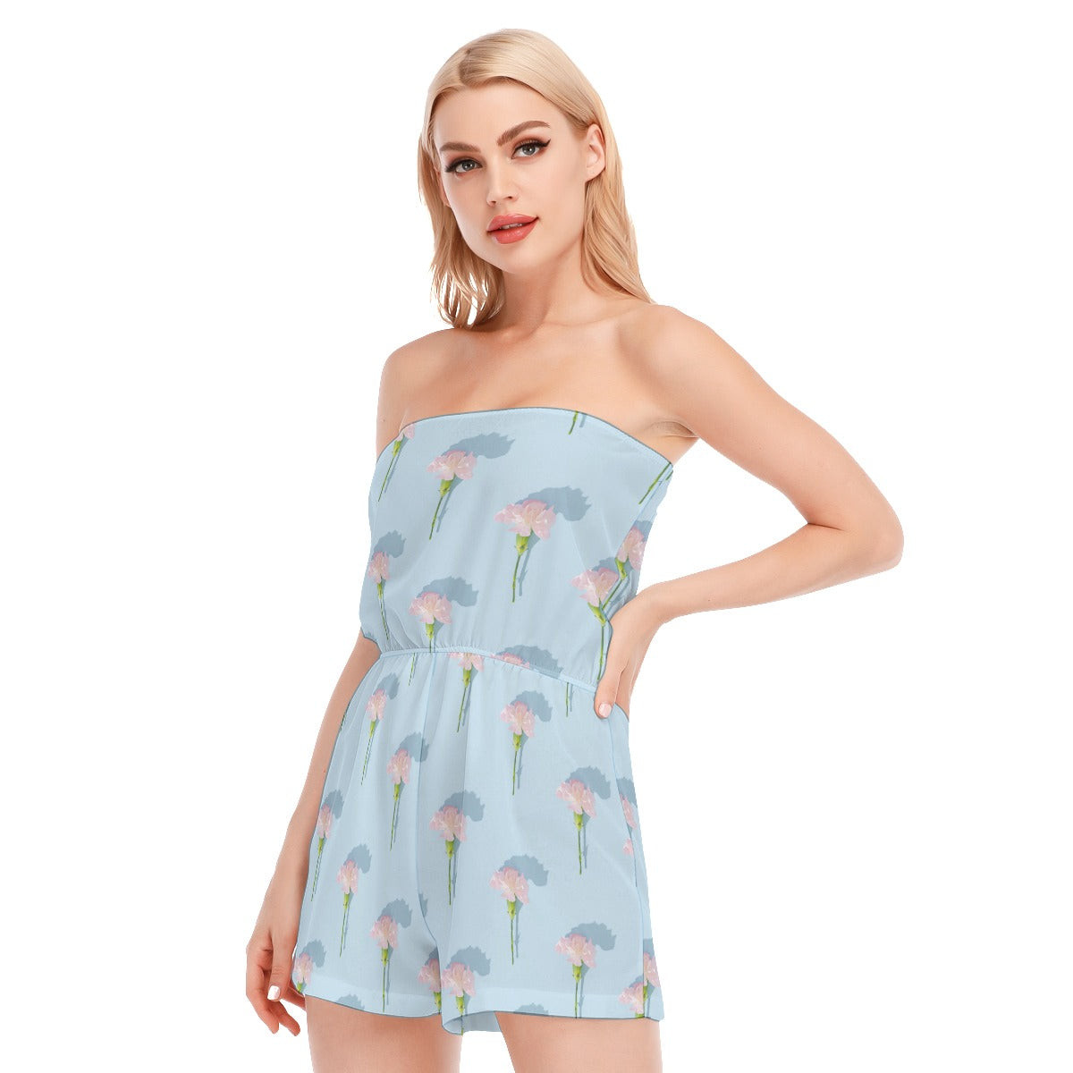 Floral Women's Tube Top Jumpsuit