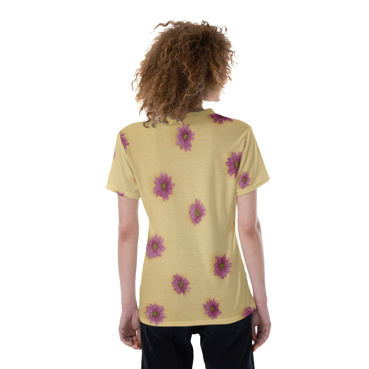 Floral V-neck Women's T-shirt