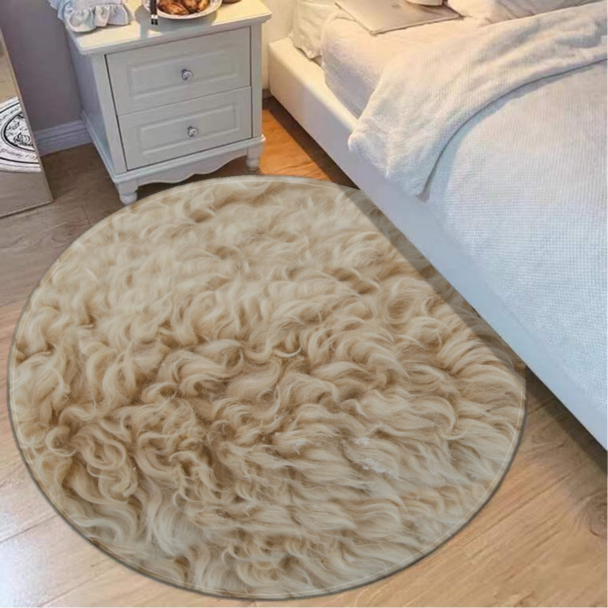 Fur Print Foldable Round Mat