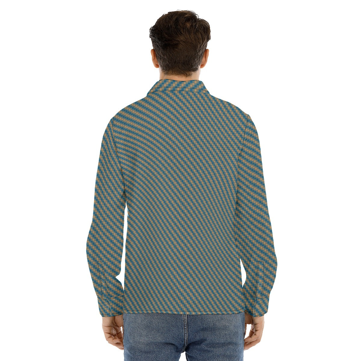 Men's Lapel Collar Shirt With Concealed Placket