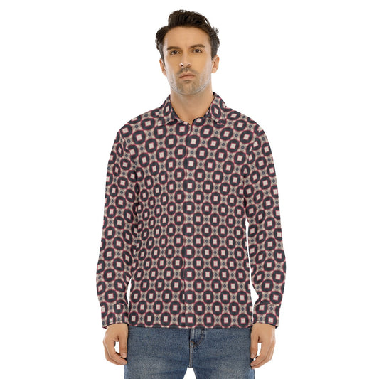 Men's Lapel Collar Shirt With Concealed Placket