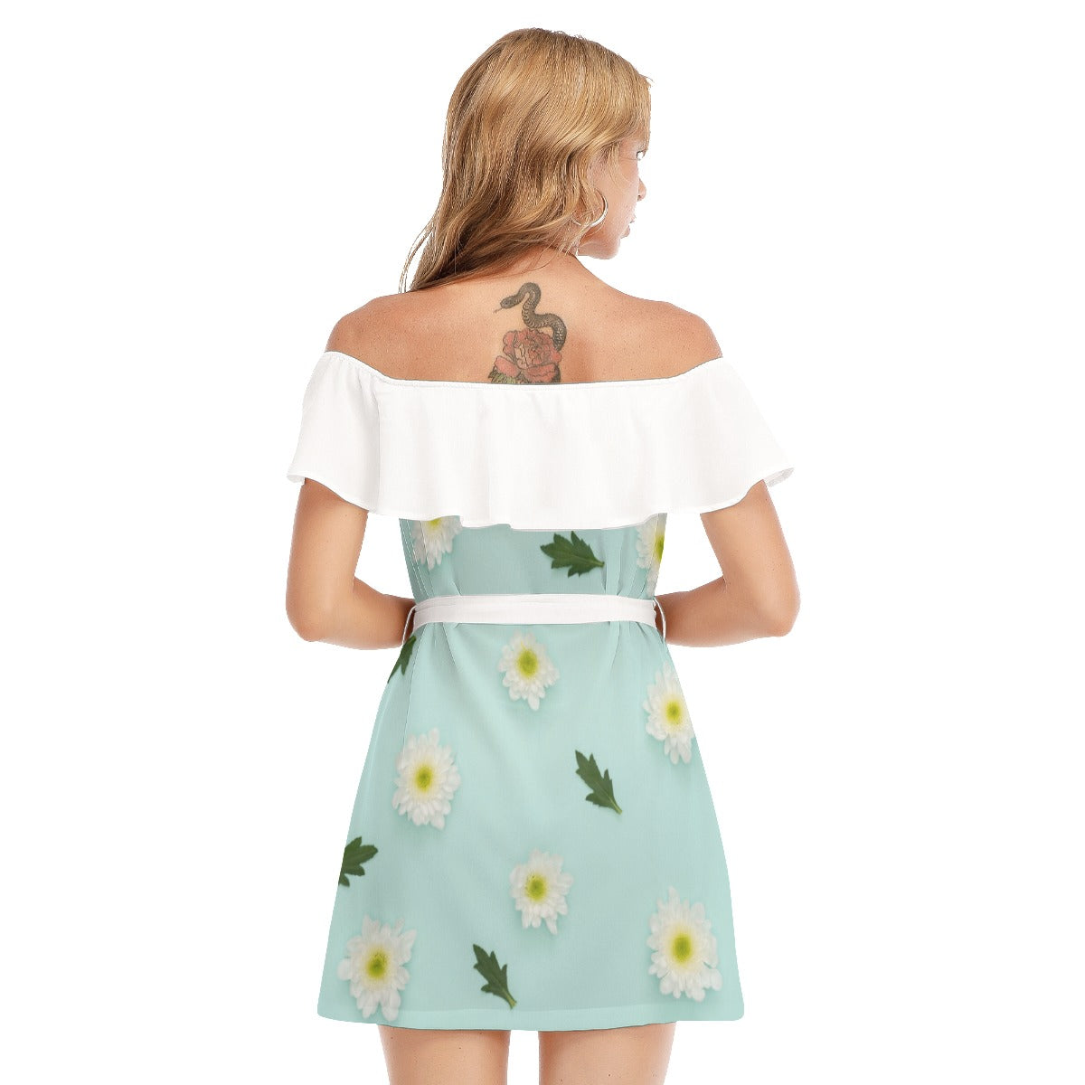 Floral Women's Off-shoulder Dress With Ruffle
