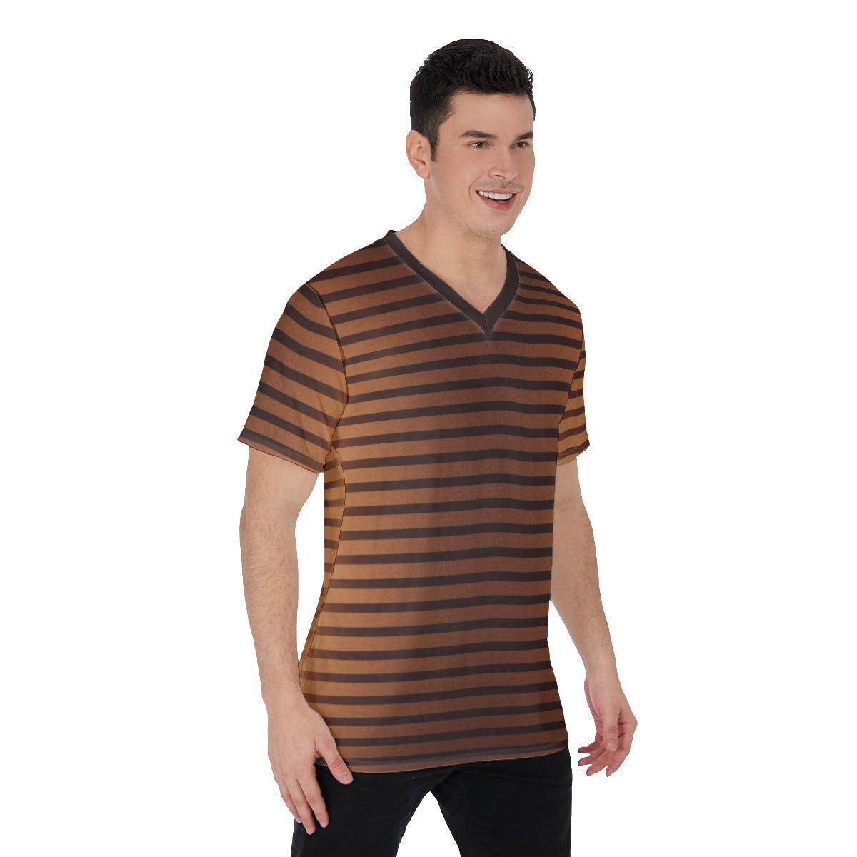Striped V-Neck T-Shirt